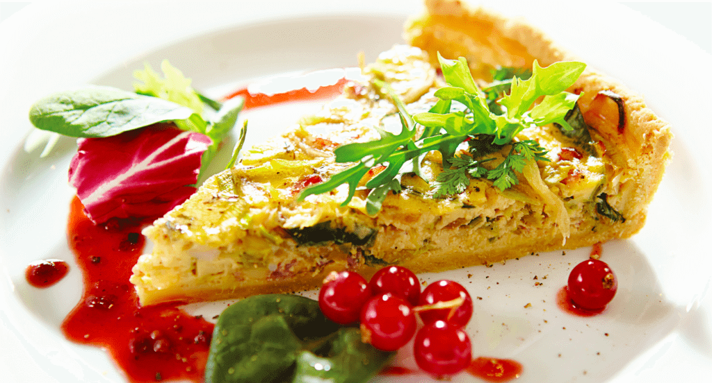 Fürjtojásos quiche